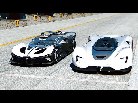 Bugatti Bolide White Edition vs SRT Tomahawk at Drag Race 20 KM