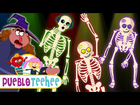 Pueblo Teehee | Cinco esqueletos locos bailando en la tumba - Canciones infantiles