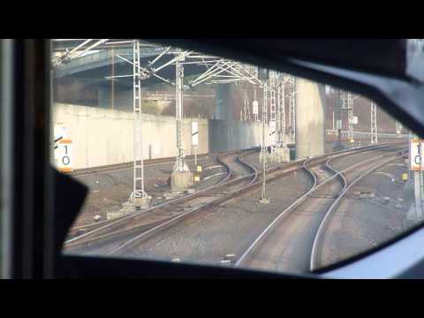 Abfahrt ICE Bahnhof Frankfurt Flughafen Blick aus dem Führerstand