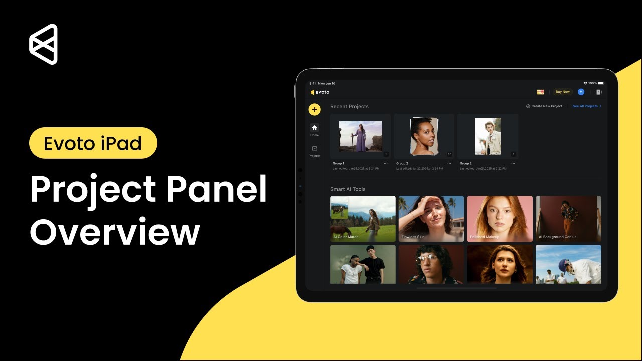 Evoto iPad Tutorial | Project Panel Overview