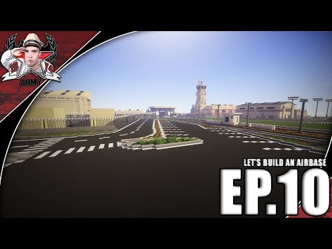 Minecraft: Let's Build an Airbase Ep.10 | Parking Lot and Utility Vehicle Depot Foundations!