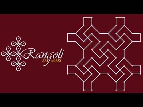 Beautiful Swasthik Rangoli Design | Swasthik Kolam 10x6 STRAIGHT DOTS