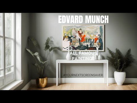 All Famous Paintings of Edvard Munch's Art Screensaver (no Audio) | 4k 8 Hour Edition
