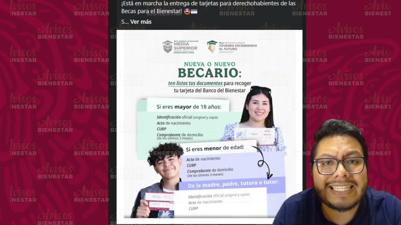 ¡DOCUMENTOS! para la entrega de tu tarjeta bienestar de la beca de media superior y superior