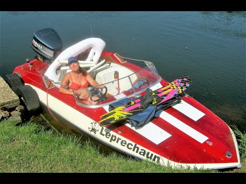 Angelika erster Wasserski Versuch auf der Weser Bodenwerder Teil 1