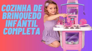 Cozinha de Brinquedo Infantil Completa Solta Agua e Som Nova Big Cozinha Infantil Completa Rosa