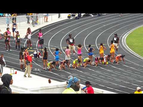 15-16 yr Old Girls' 100m Prelims Mark Trail Invitational 2018