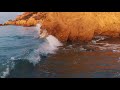 Relaxing Background footage of Ocean Waves Crashing on Rocks with Music | Ambience, Waves Lapping