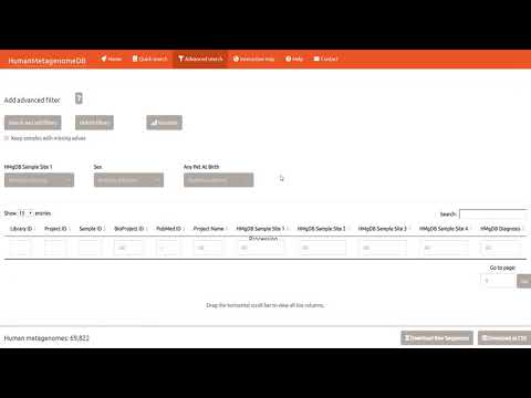 HumanMetagenomeDB: Advanced Search Tutorial