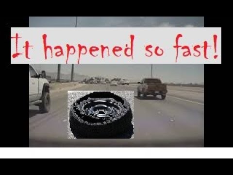 Tesla autopilot avoids pieces of tire from a blowout!