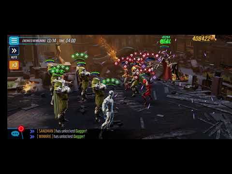 New Warriors (with Dagger) destroying Mystic Boss node in Doom 1.1