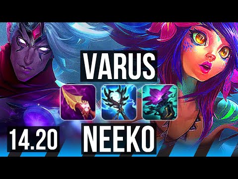 VARUS vs NEEKO (MID) | Quadra, Legendary, 18/4/3 | EUW Diamond | 14.20