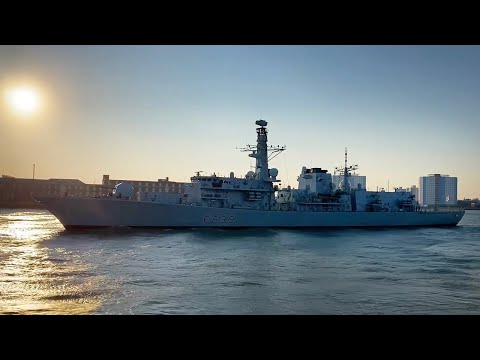 HMS Richmond sails from Portsmouth for NATO exercise Cold Response 22