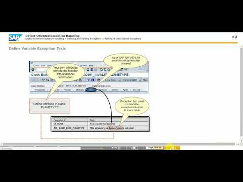 SAP ABAP Training Video Series || Object-Oriented Exception Handling  TAW 12 (Unit 9)