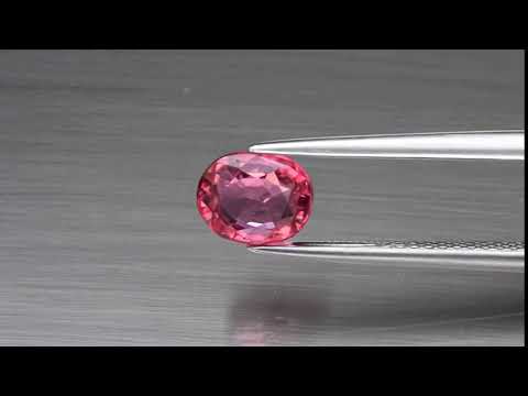 Натуральный розовый Турмалин Рубеллит овал 7.0x5.7мм 1.13ct видео