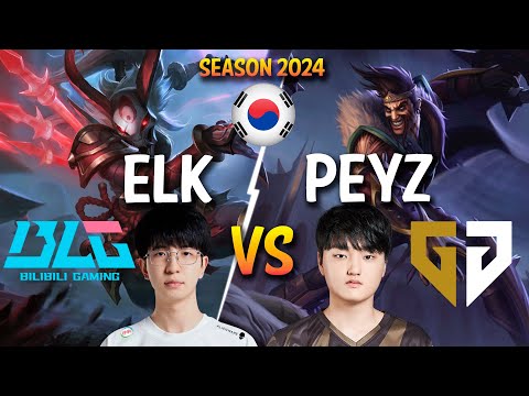 BLG Elk vs GEN Peyz - Elk KALISTA vs Peyz DRAVEN ADC - Patch 14.5 KR Ranked CHALLENGER | lolrec