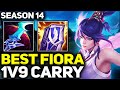 RANK 1 BEST FIORA IN THE WORLD 1V9 CARRY GAMEPLAY! | Season 14 League of Legends
