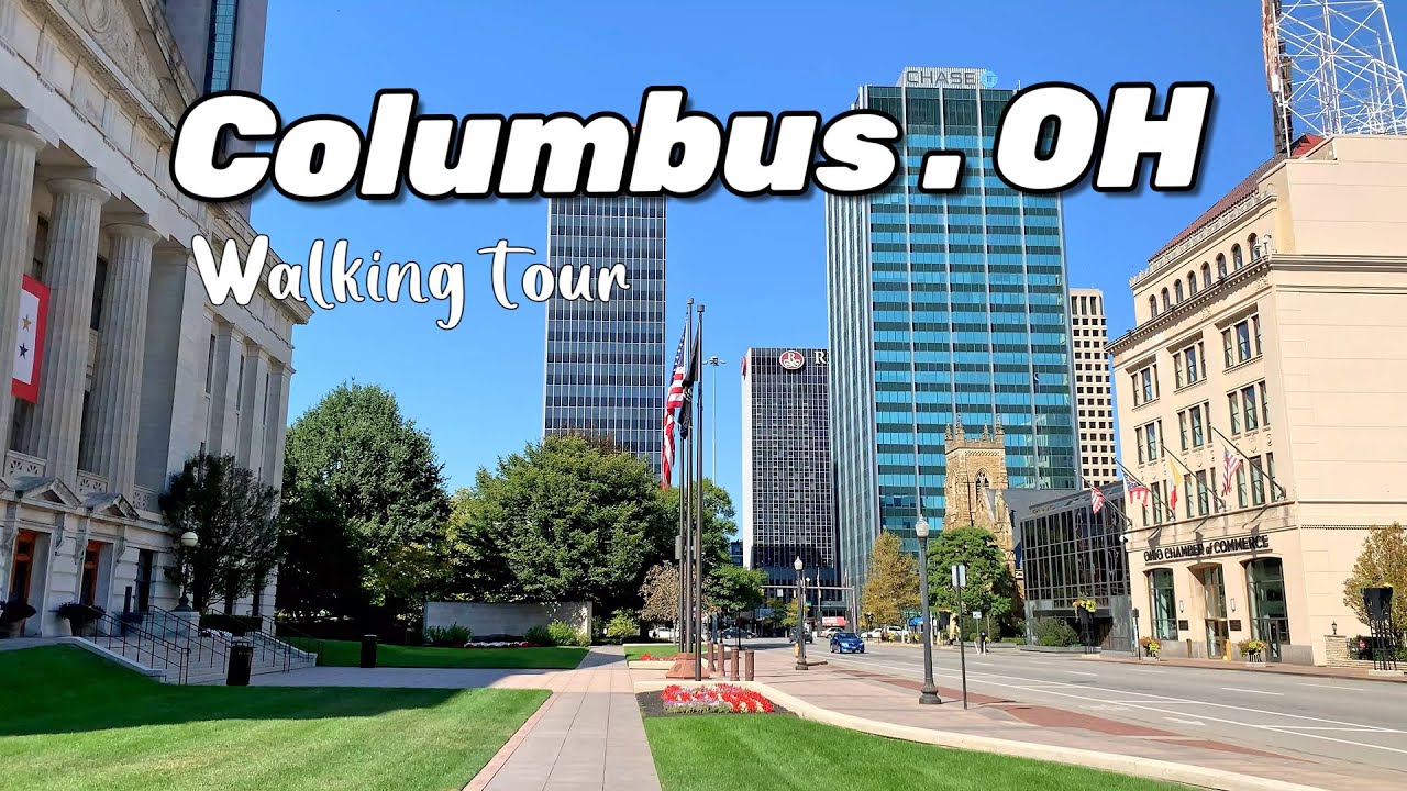 Immersive street-level walking tour through Columbus, OH, United States, showcasing authentic urban landscapes, local architecture, and the vibrant atmosphere of the city's neighborhoods