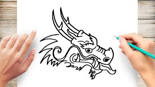 How to Draw a Chinese Dragon Head from Side View