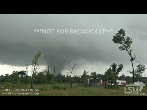 5-29-2019 Canton, Tx tornado dash cam of tornado coming into town, hitting shcool, timelapse
