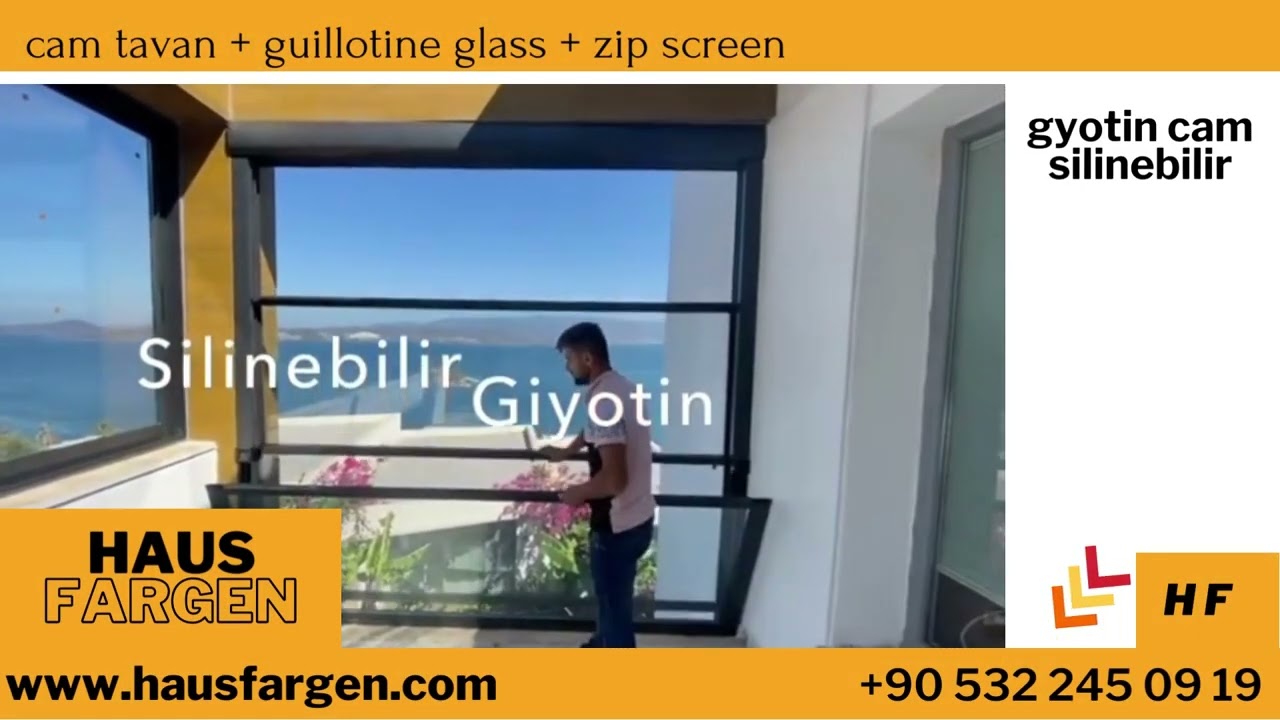 Temizlenebilir Giyotin Cam Balkon