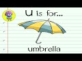 U Is For Umbrella ABC Song With Letter U Animation Learning For Kids