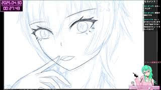 おい、マベライやりすぎて描き方を忘れた（黙々と作業）【イラスト】