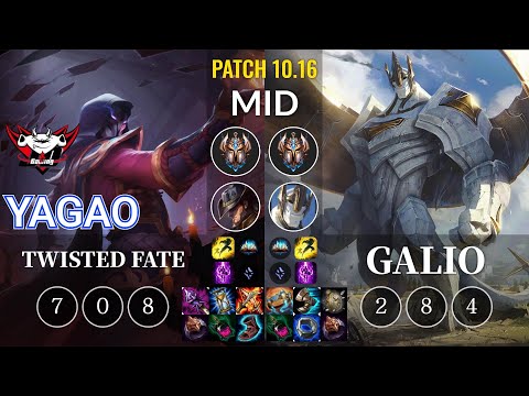 JDG Yagao Twisted Fate vs Galio Mid - KR Patch 10.16