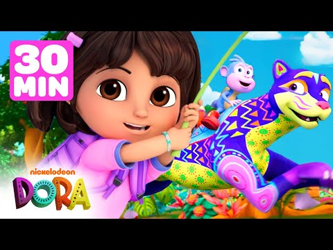 BRAND NEW Dora Action Packed Marathon! 🐆 30 Minute Compilation | Dora & Friends