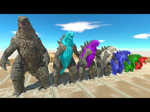 KING KONG DEATH CLIMB VS DIFFERENT SIZE GODZILLA 2021 - Animal Revolt Battle Simulator