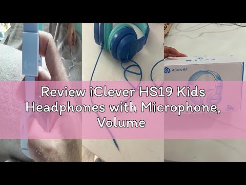 iClever HS19 Kids Headphones with Microphone for School, Safe Volume Limited, Over-Ear Girls Boys Headphones for Kids with Shareport, Foldable Wired for iPad/Travel (Pink) video review thumbnail