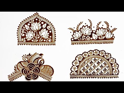 How to draw rose & lotus mehndi design /......simple flowers/....by #musfiramehndiartist❤❤❤