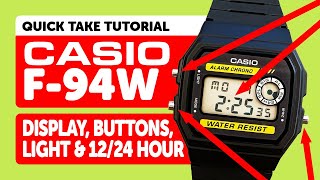 CASIO F-94W (1071) - Explaining the LCD Display and Button Operation