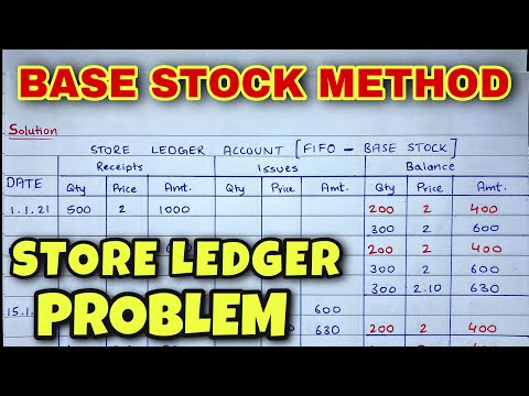 Base Stock Method - Store Ledger Account- Problem - BCOM / BBA - By Saheb Academy