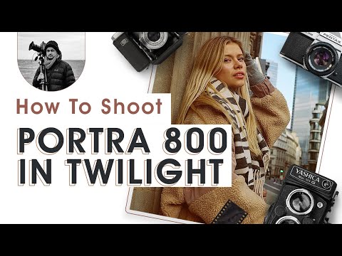 Blaue Stunde Nachtaufnahme mit Kodak Portra 800