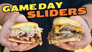 BBQ vs Philly Cheesesteak Sliders for the BIG GAME - Easy Appetizers on the Griddle