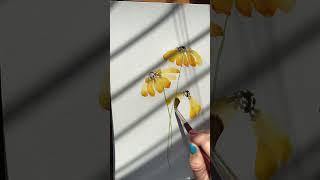 Watercolor Playful and Fun Little Black Eyed Susans  #watercolors @winsornewton @PrincetonbrushCo