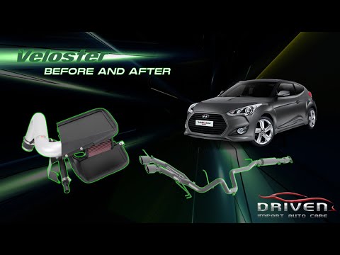 Veloster Turbo K&N Intake and MBRP Exhaust before and after.
