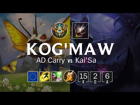 Kog'Maw AD Carry vs Kai'Sa - EUW Challenger Patch 8.9