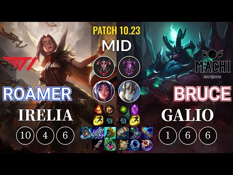 T1 Roamer Irelia vs MCX Bruce Galio Mid - KR Patch 10.23