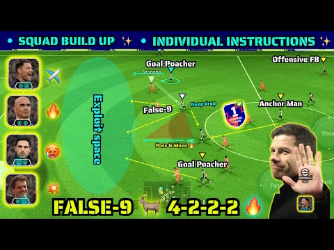 False-9 OP 4-2-2-2 🥵🔥 Long Ball Counter Best Formation eFootball 26 | New Xabi Alonso Linkup Tactics