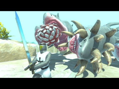 HUNGRY MEGALODON ATTACK UNITS! WHO ESCAPE  -  ANIMAL REVOLT BATTLE SIMULATOR