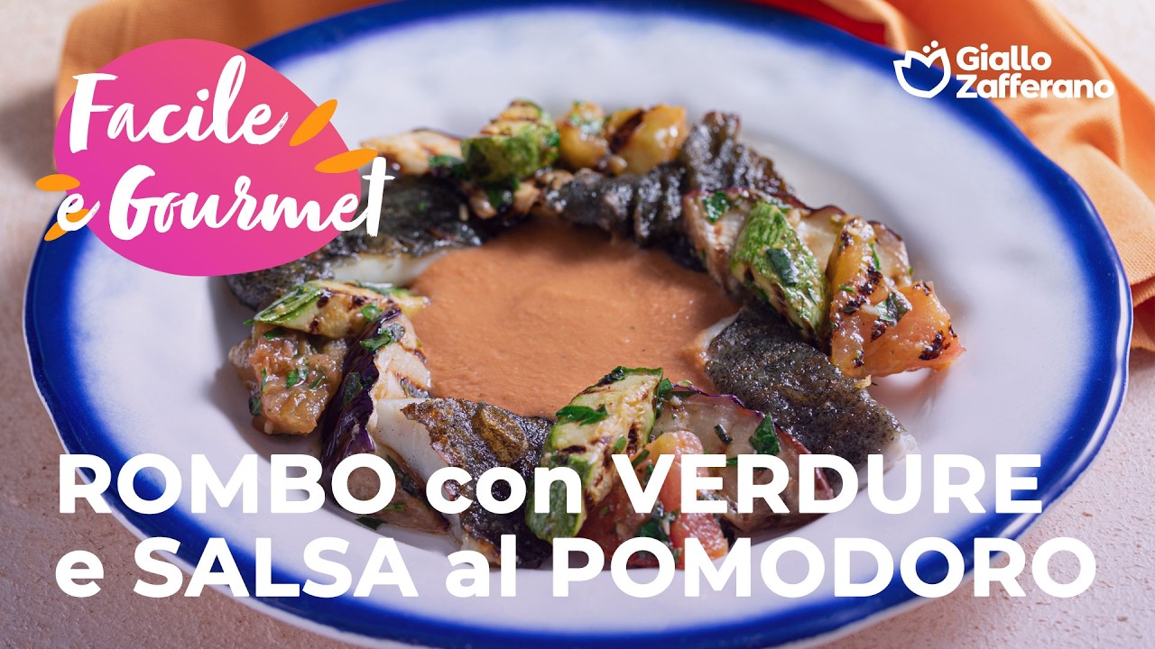 🐟 ROMBO con VERDURE GRIGLIATE e SALSA al POMODORO🍅