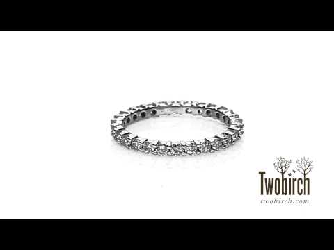 Stackable 1.6mm  Double Shared Prong Eternity Ring - TwoBirch  TB-ETR-0004-WG-H