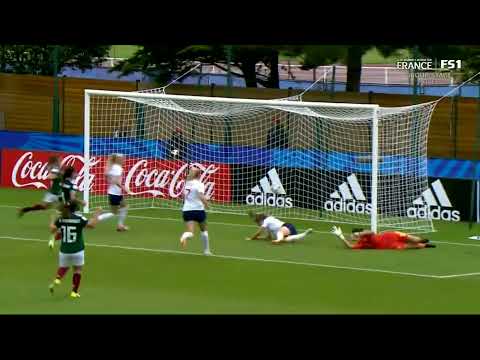 When a woman football player score a goal by her butt