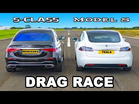 Mercedes S-Class v Tesla Model S: DRAG RACE