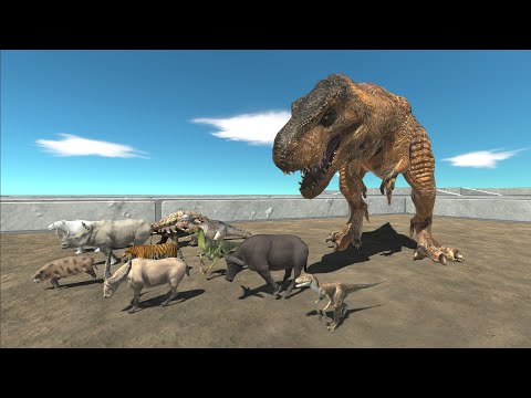 Escape from Rexy the T-Rex - Animal Revolt Battle Simulator