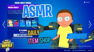 ASMR Fortnite NEW Mecha Morty Skin Bundle! Daily Item Shop  🎮🎧 Relaxing Whispering 😴💤