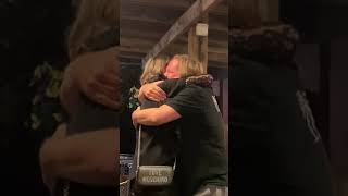 Wife surprises husband with his best friend who lives in Denmark for his 50th birthday.
