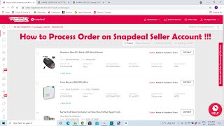 How to Process Order on Snapdeal Seller Account !!!